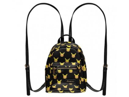 Dámský batoh Pokémon: Pikachu (21 x 27 x 12 cm|objem 6,8 litrů) černý polyuretan