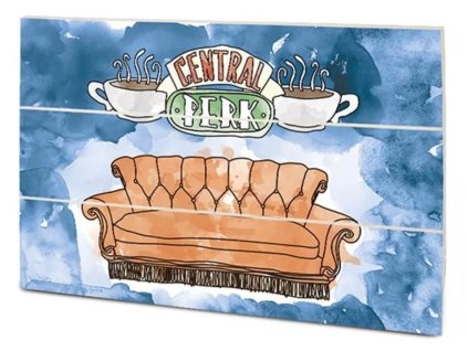 Obraz - malba na dřevě Friends|Přátelé: Central Perk Sofa (20 cm x 29,5 cm)