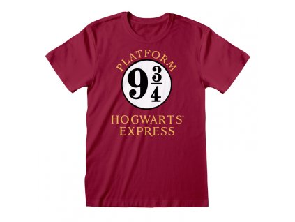 Pánské tričko Harry Potter: Hogwarts Express - vlak do Bradavic  červené bavlna