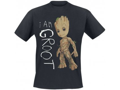 Pánské tričko Guardians Of The Galaxy 2|Strážci Galaxie 2: I Am Groot Scribbles  černé