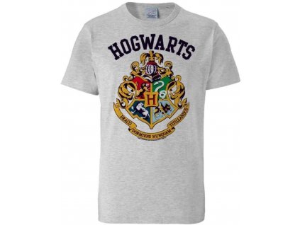 Pánské easy fit tričko Harry Potter: Hogwarts  šedé bavlna