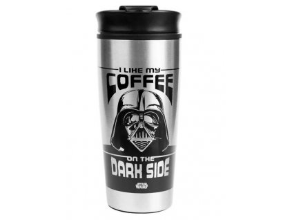 Nerezový cestovní hrnek Star Wars|Hvězdné války: I Like My Coffee On The Dark Side (objem 450 ml)