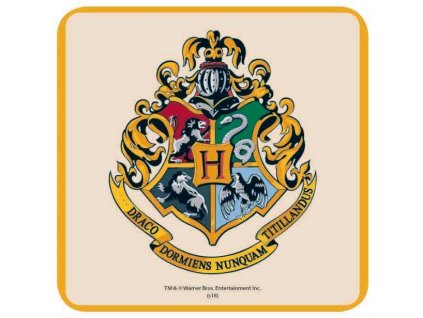 Set 6 tácků pod sklenice Harry Potter: Erb Bradavic (10 x 10 cm)