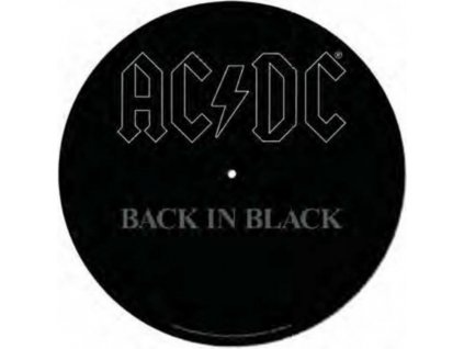 Podložka na talíř gramofonu AC/DC: Bck In Black (průměr 30,5 cm)