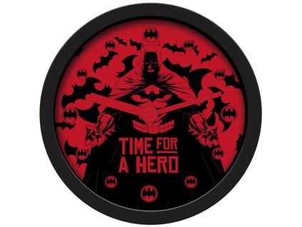 Stolní hodiny Batman: Time For A Hero (průměr 12 cm)