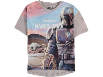 Dětské tričko Star Wars|Hvězdné války: TV seriál The Mandalorian The Child  šedá bavlna