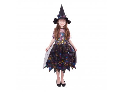 Dětský kostým čarodějnice barevná/Halloween (S) e-obal