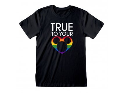 Pánské tričko Disney|Mickey Mouse: True To Your Heart (2XL) černá bavlna