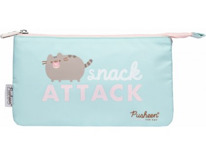 Penál na tužky Pusheen: Snack Attack (21 x 12 x 4 cm) zelený polyester