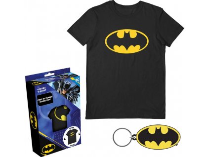Pánské tričko s přívěskem DC Comics|Batman: Logo  černá bavlna