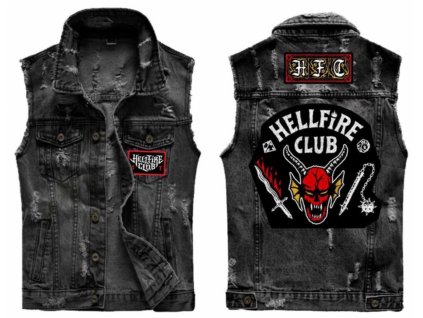 Pánská vesta Stranger Things: Hellfire Club  černá bavlna
