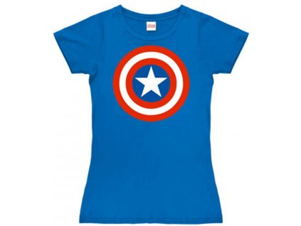 Tričko dámské Marvel: Captain America (S) modrá bavlna