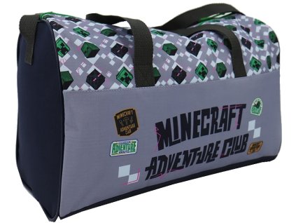 Dětská cestovní taška Minecraft: Sign (objem 16 litrů|38 x 24 x 18 cm) šedý polyester