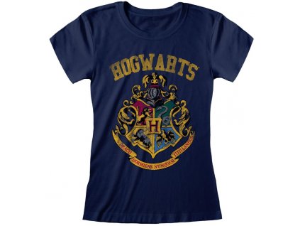 Dámské tričko Harry Potter: Hogwarts Faded  modrá bavlna