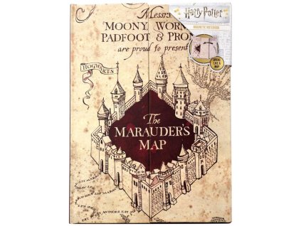 Poznámkový A5 blok s magnetickým uzavíráním Harry Potter: Pobertův plánek (14,8 x 21 cm)