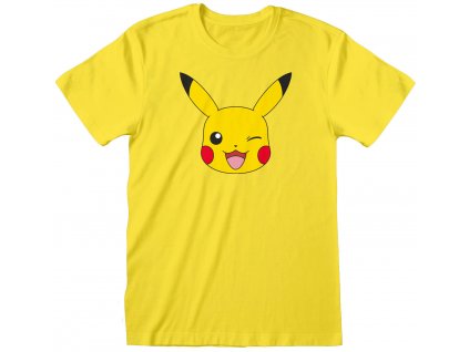 Pánské tričko Pokémon: Pikachu Face  žlutá bavlna