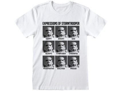 Pánské tričko Star Wars|Hvězdné války: Expressions Of Stormtrooper  bílá bavlna