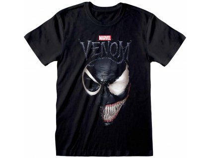 Pánské tričko Marvel|Venom: Split Face  černá bavlna