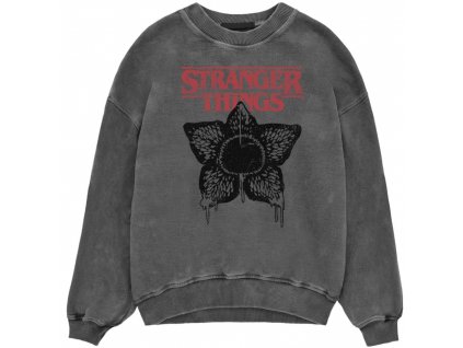 Pánská mikina Stranger Things: Horror Silohouette  šedá bavlna polyester
