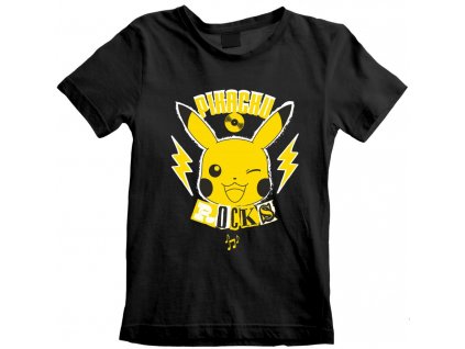 Dětské tričko Pokémon: Pikachu Rocks  černé bavlna