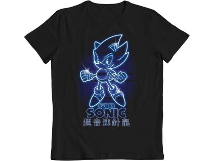 Svítící dětské tričko Sonic The Hedgehog: Glow In The Dark  černá bavlna