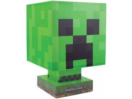 Plastová dekorativní 3D lampa Minecraft: Creeper Icon (výška 26 cm)