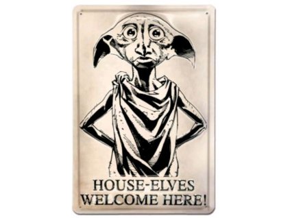 Plechová tvarovaná 3D dekorativní cedule na zeď Harry Potter: Dobby House Elves (20 x 30 cm)