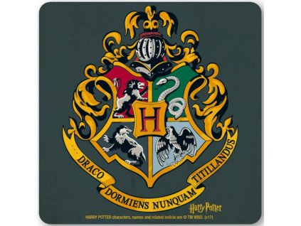 Tácek pod sklenici Harry Potter: Hogwarts Logo (10 x 10 cm)