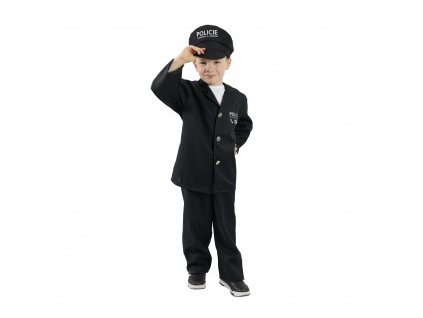 Dětský kostým policista s čepicí - český potisk (S)