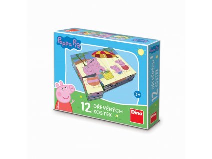 PEPPA PIG 12 Dřevěné licenční kostky