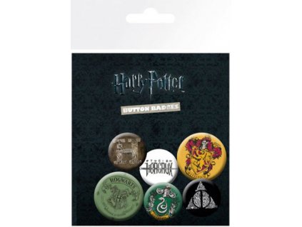 Placka Harry Potter: Set 6 placek (průměr 25 mm a 32 mm)