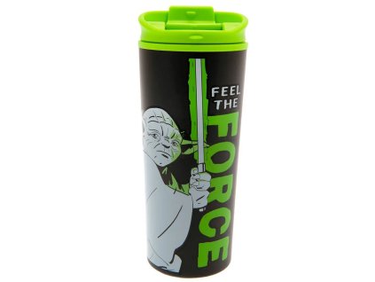 Nerezový cestovní hrnek Star Wars|Hvězdné války: Yoda - Cítit sílu (objem 450 ml)