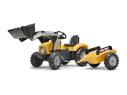 FALK Traktor šlapací SUPER LOADER 2054AM s nakladačem a přívěsem - žlutý