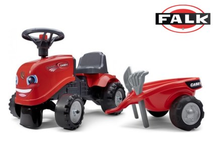 FALK Odrážedlo červené s vlečkou, lopatkou a hrabičkami