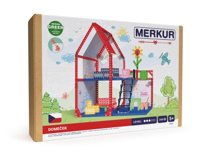 Merkur - Domeček pro panenky, 34x39x25 cm, 345 dílků