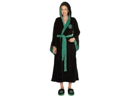 Dámský župan Harry Potter: Čarodějka ze Zmijozelu - Slytherin (univerzální) černý