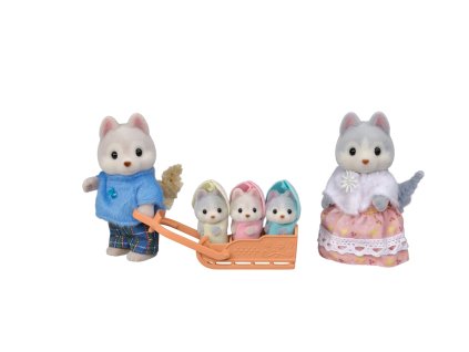 Rodina Husky s trojčaty