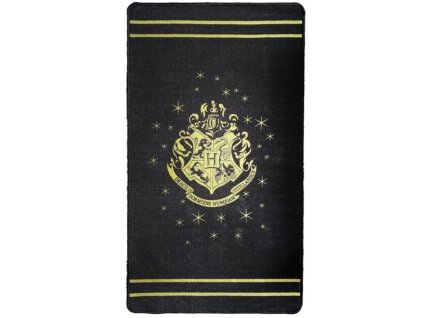 Kobereček Harry Potter: Erb Nebelvíru - Hogwarts (75 x 130 cm) černý polyester