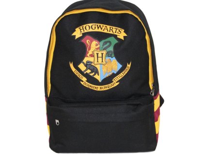 Batoh Harry Potter: Erb Bradavic - Hogwarts (objem 16 litrů | 28 x 38 x 15 cm) černý polyester