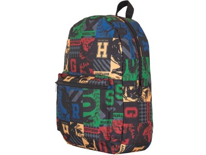 Batoh Harry Potter: Školní koleje (objem 14 litrů | 30 x 40 x 12 cm) černý polyester