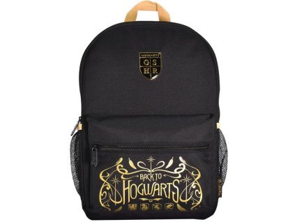 Batoh Harry Potter: Black & Camel (objem 16 litrů | 26 x 37 x 14 cm) černý nylon