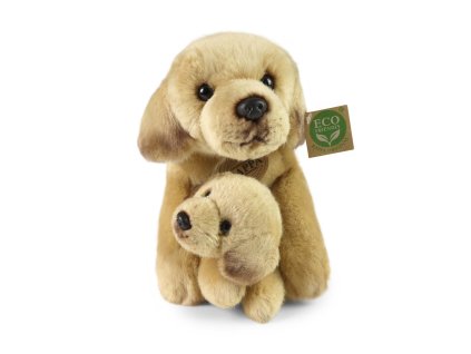 Plyšový pes labrador s mládětem 31 cm ECO-FRIENDLY