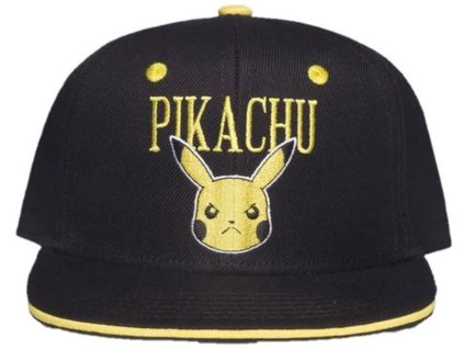 Snapback čepice - kšiltovka Pokémon: Angry Pika (nastavitelná) černý polyakryl bavlna