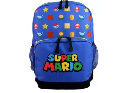 Školní batoh Super Mario: Logo & Ikony (objem 10 litrů | 25 x 35 x 12 cm)