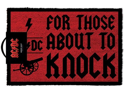 Rohožka AC/DC: For Those About To Knock (60 x 40 cm) červená