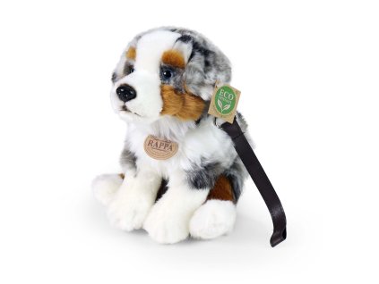 Plyšový pes australský ovčák s vodítkem 27 cm ECO-FRIENDLY