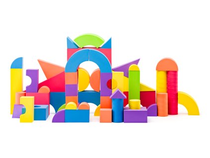 Pěnové kostky velké v PVC tašce, 54 ks