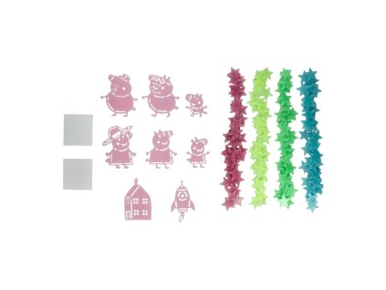 Samolepky na zeď svítící Peppa Pig | Prasátko Peppa: Postavy