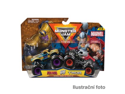 MONSTER JAM - sběratelský kovový  model auta Monster Truck, Marvel, set 2 modelů, assort, 1:64