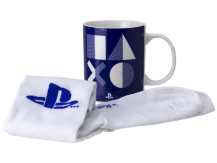 Dárkový set Playstation: Symbols hrnek a ponožky (objem 300 ml | EU 41-46)